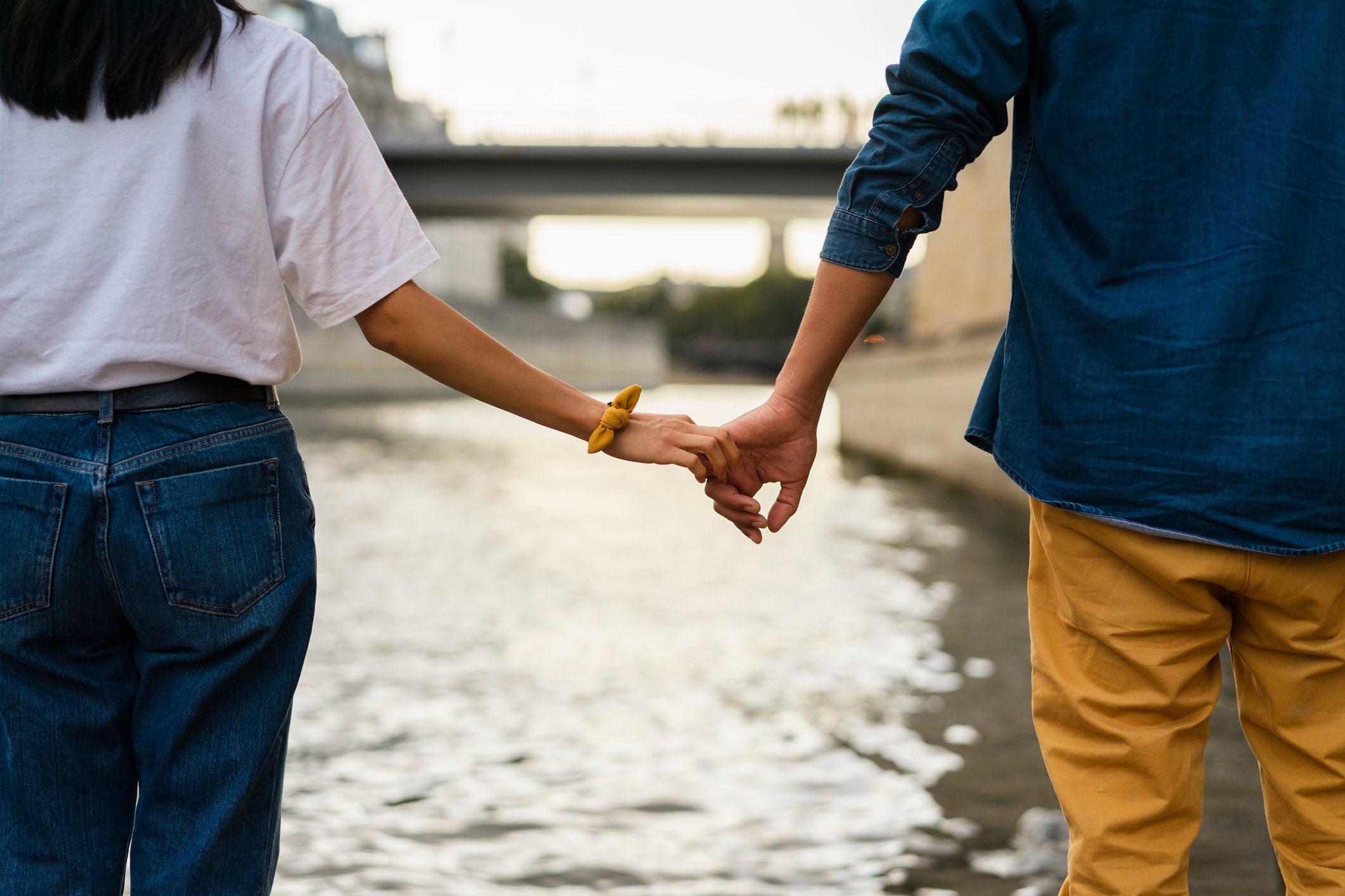 couple holding hands